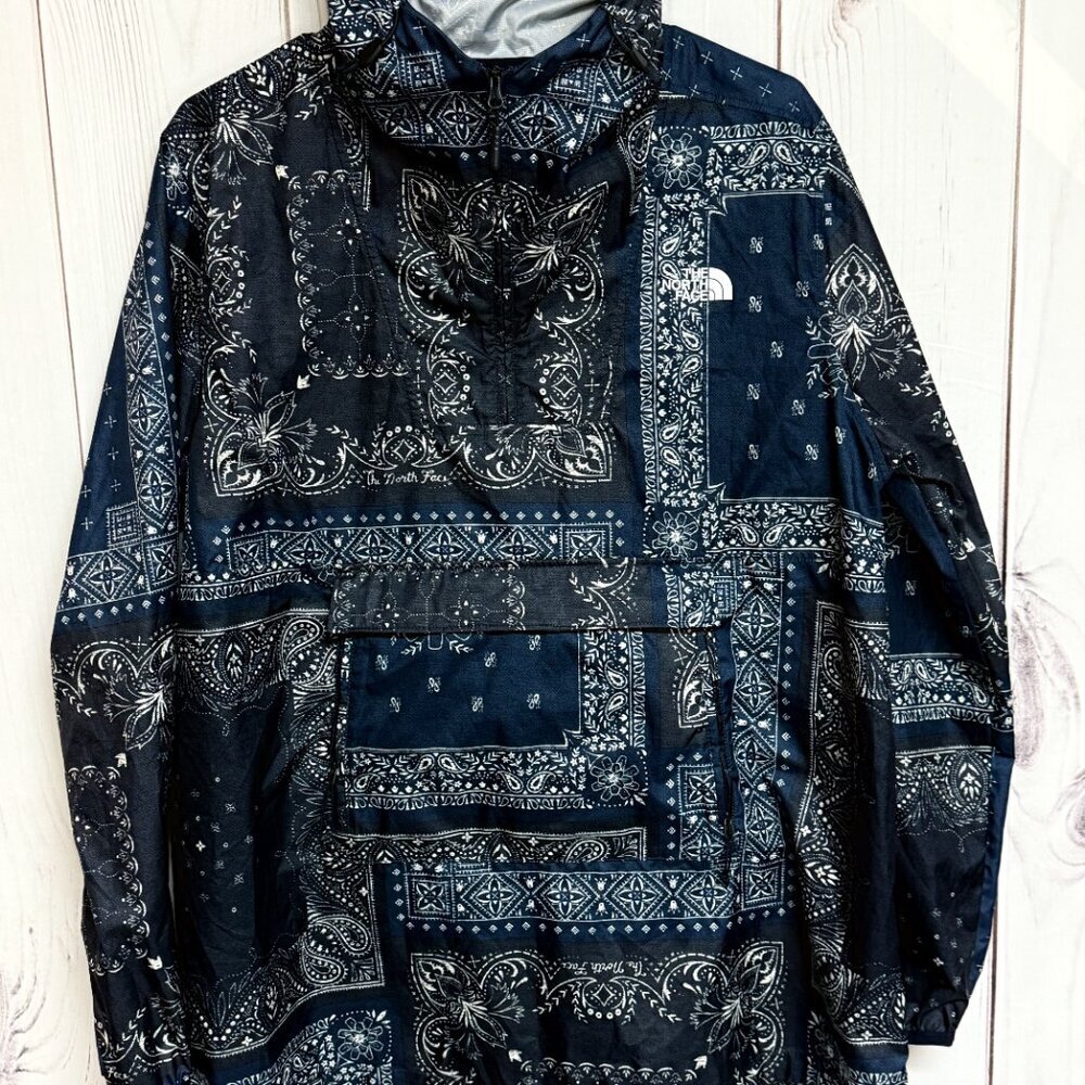 The‎ North Face Women's Fanorak Windbreaker Bandana Print – Blue – L
